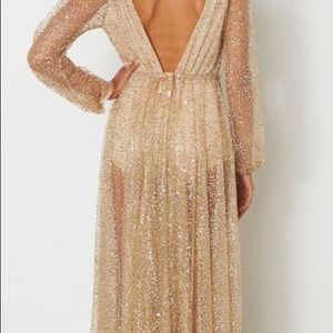 lucky star glitter gown rose gold